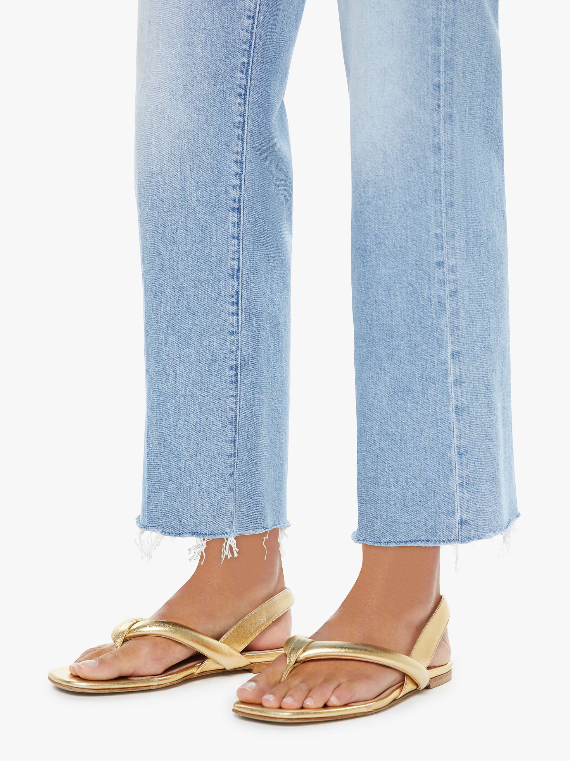 Jeans Mother The Mid Rise Rambler Zip Ankle Fray