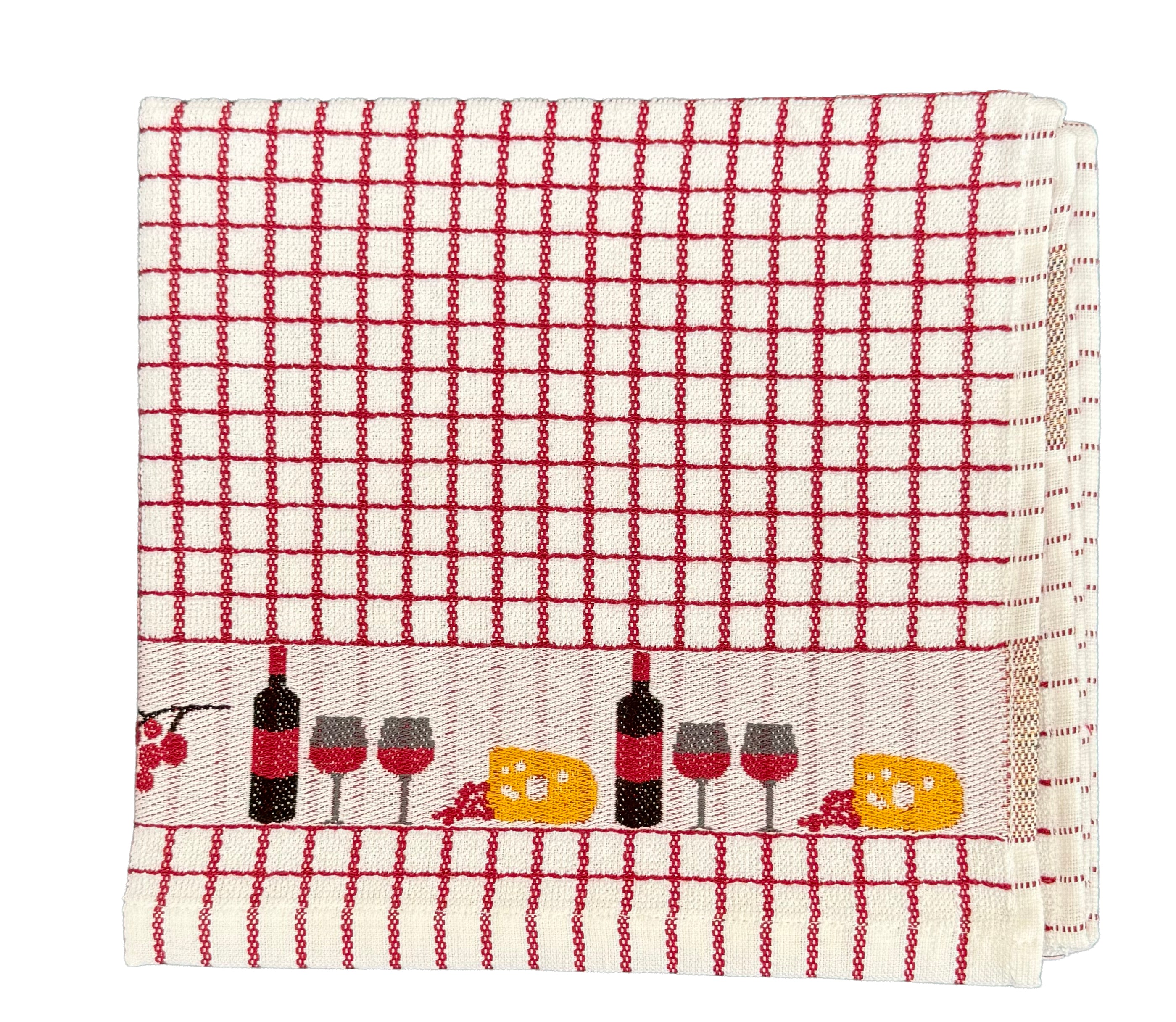 Keukenhanddoek Wijn & Kaas