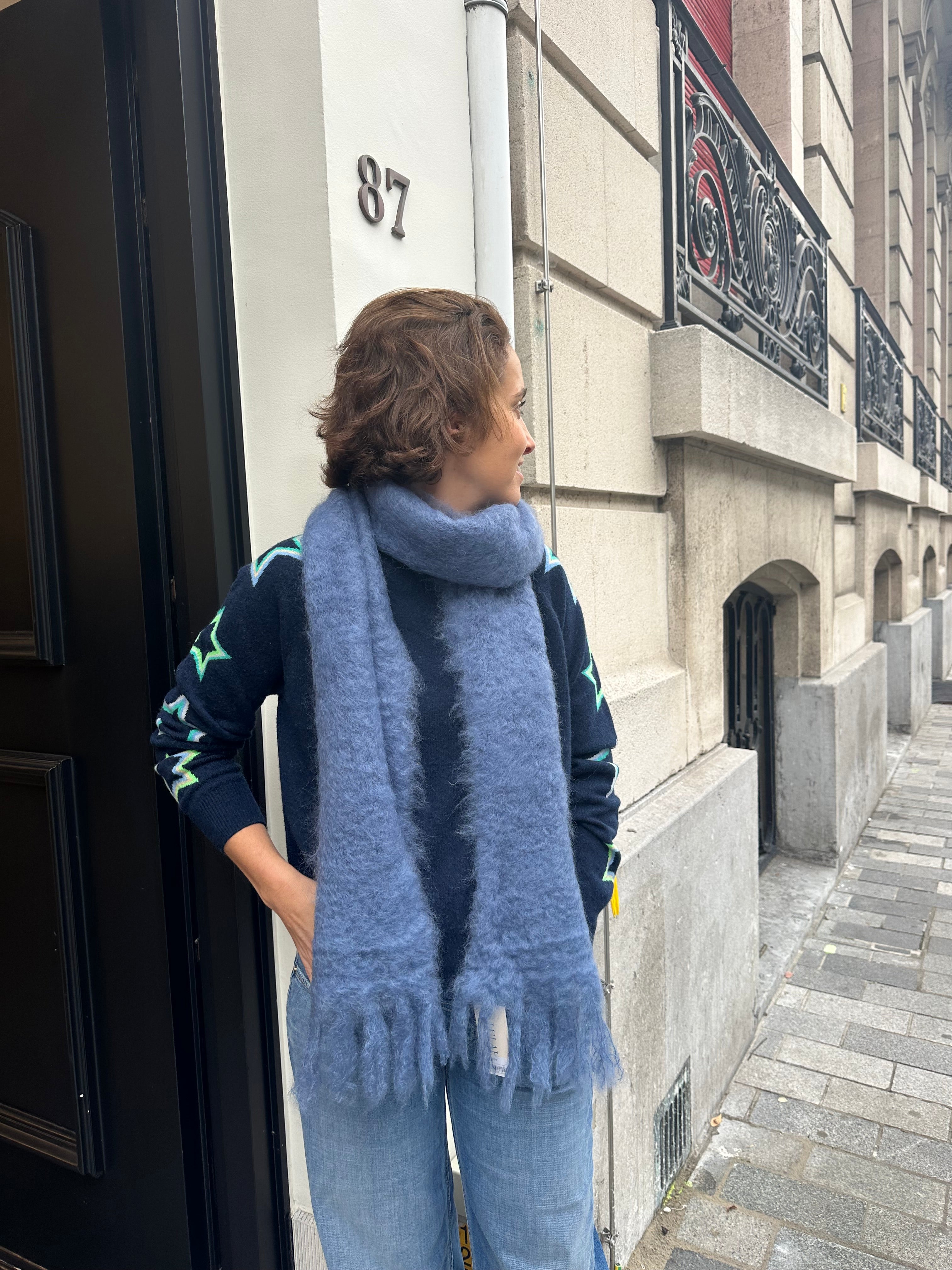 Sjaal Lulah Fluffy Classic Uni Dark Denim