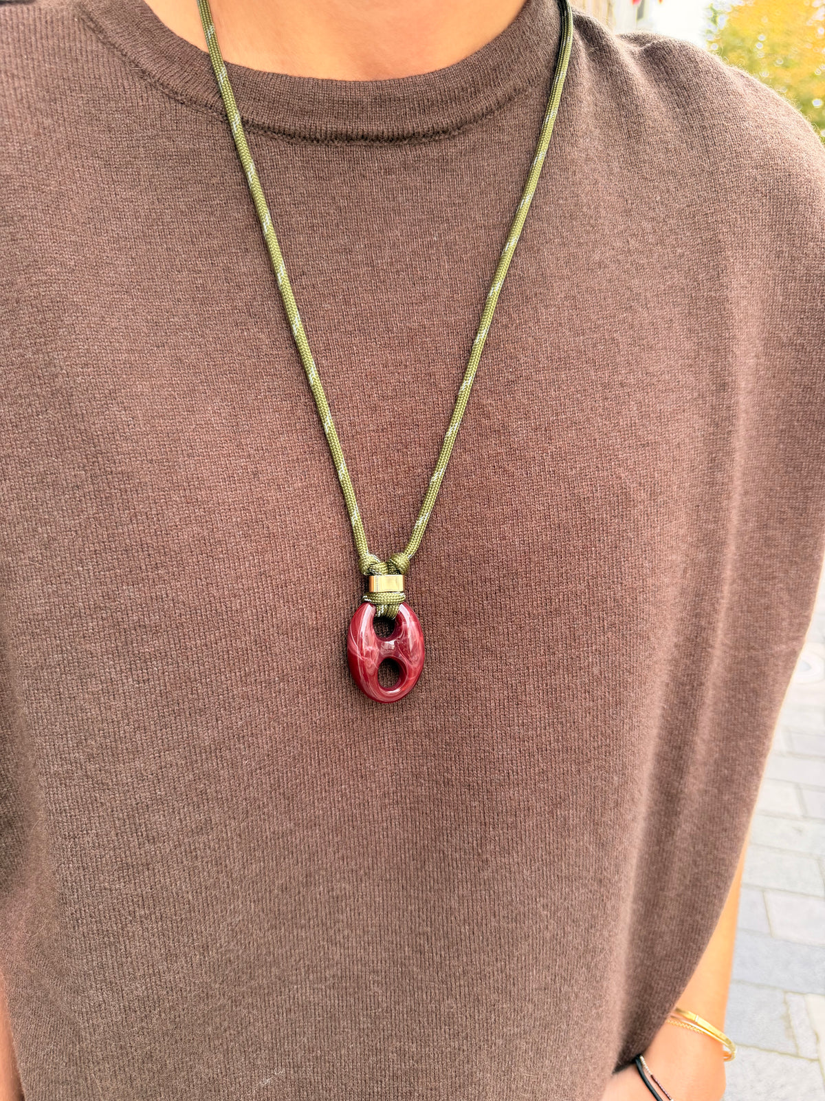 Halketting Nilu Bordeaux Khaki