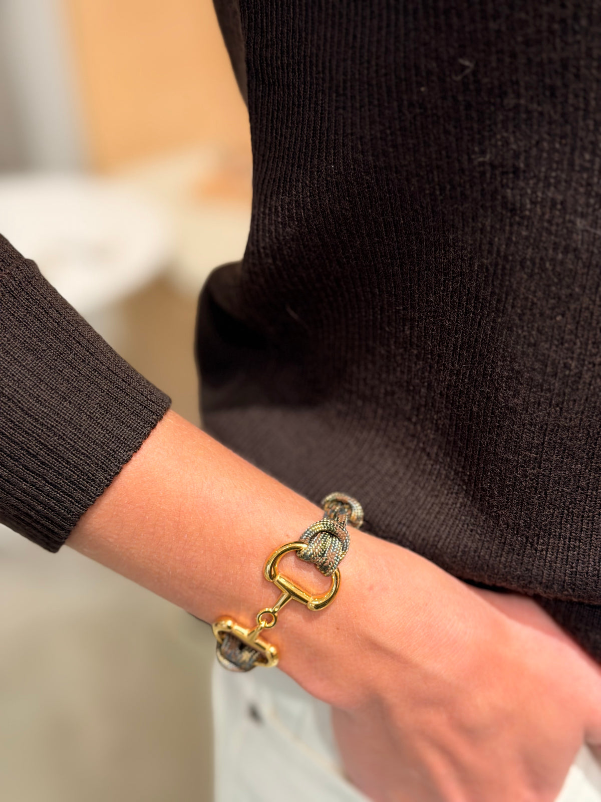 Armband Nilu Horsebit Small Beige Khaki