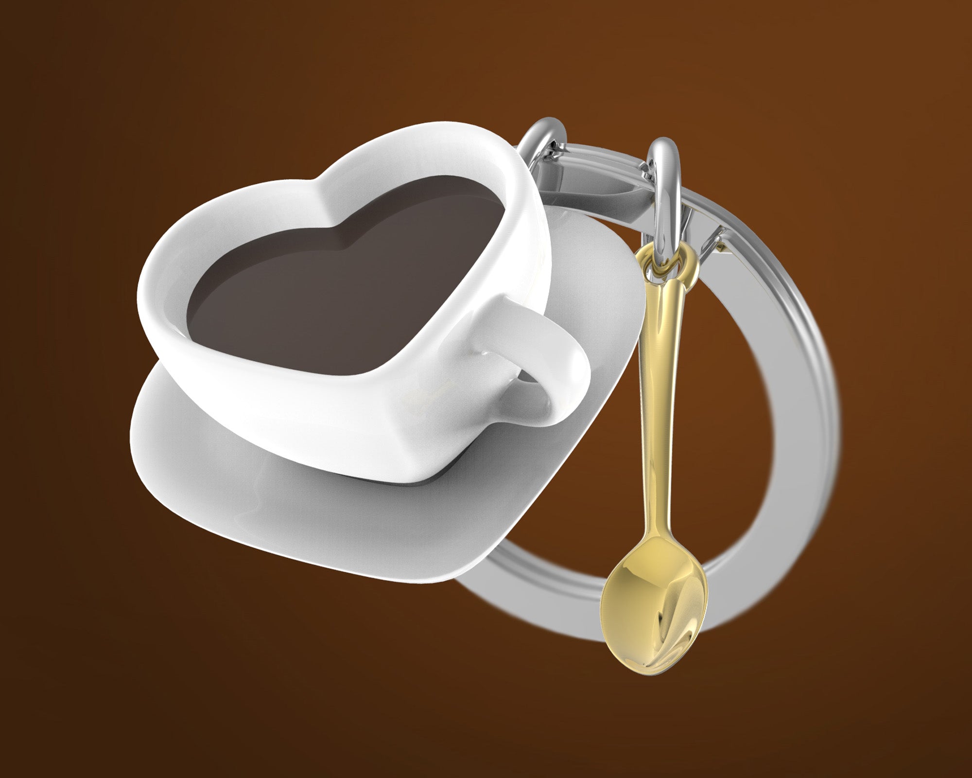 Sleutelhanger Foodie Collection Love Coffee + Mini Spoon