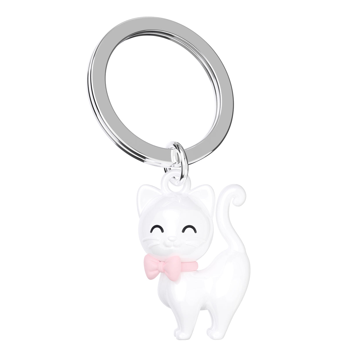 Sleutelhanger Animal Collection White Cat with Bowtie