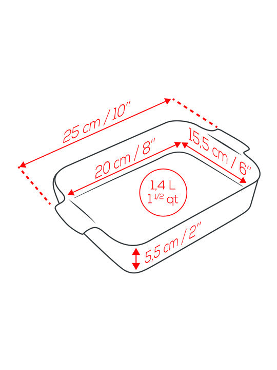 Ovenschaal Appolia Rechthoekig 25cm Saffraan Geel