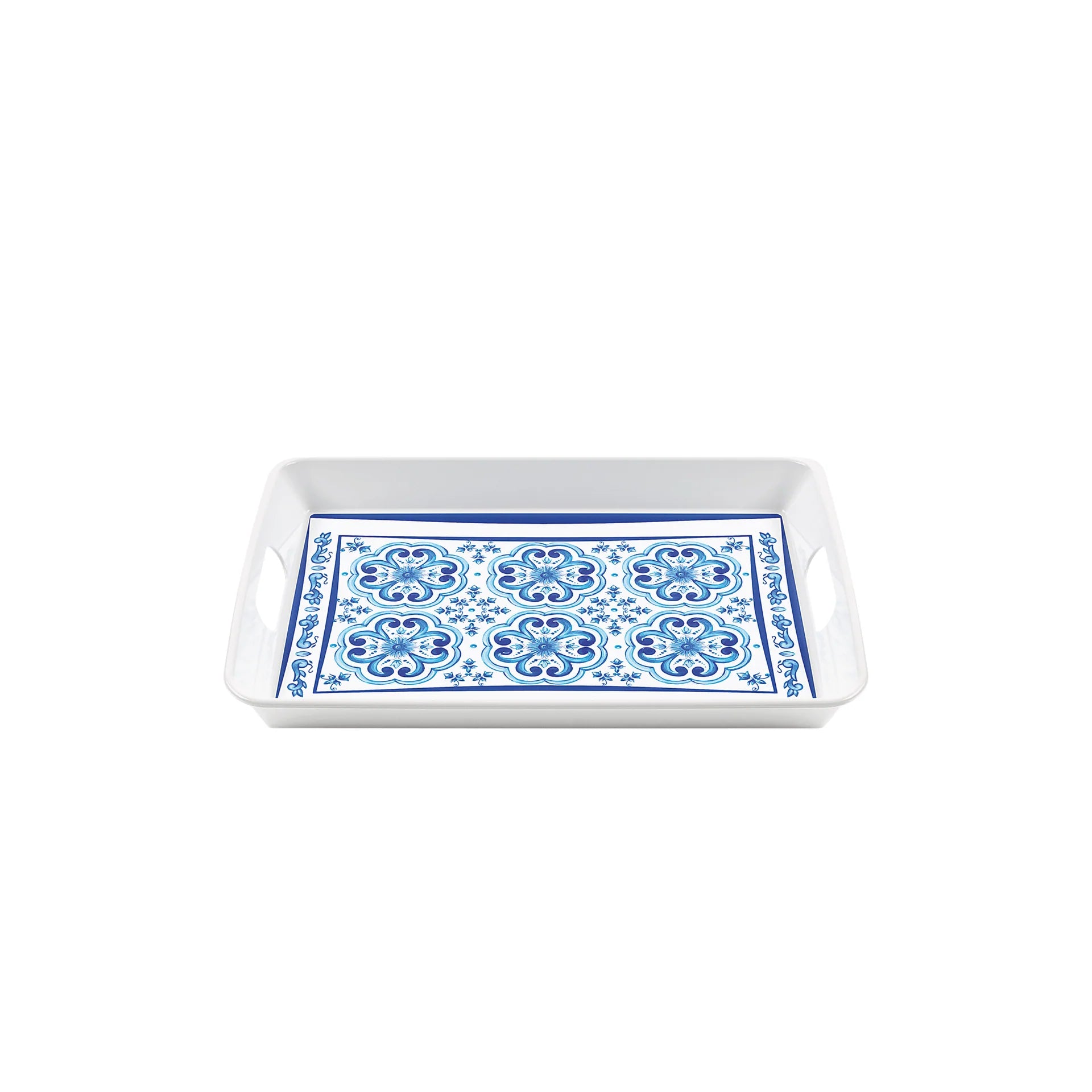 Plateau Rechthoekig Blues met Handvaten