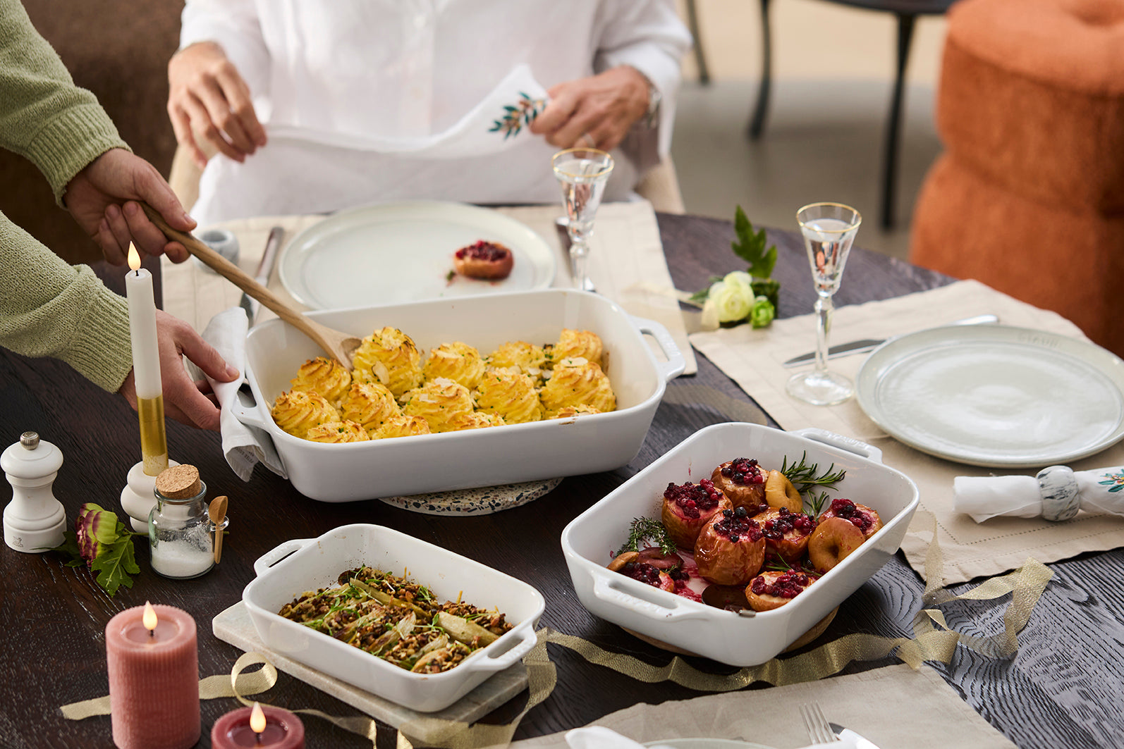 Ovenschaal Ceramic 20 + 27 + 34cm Set 3 White BLACK FRIDAY