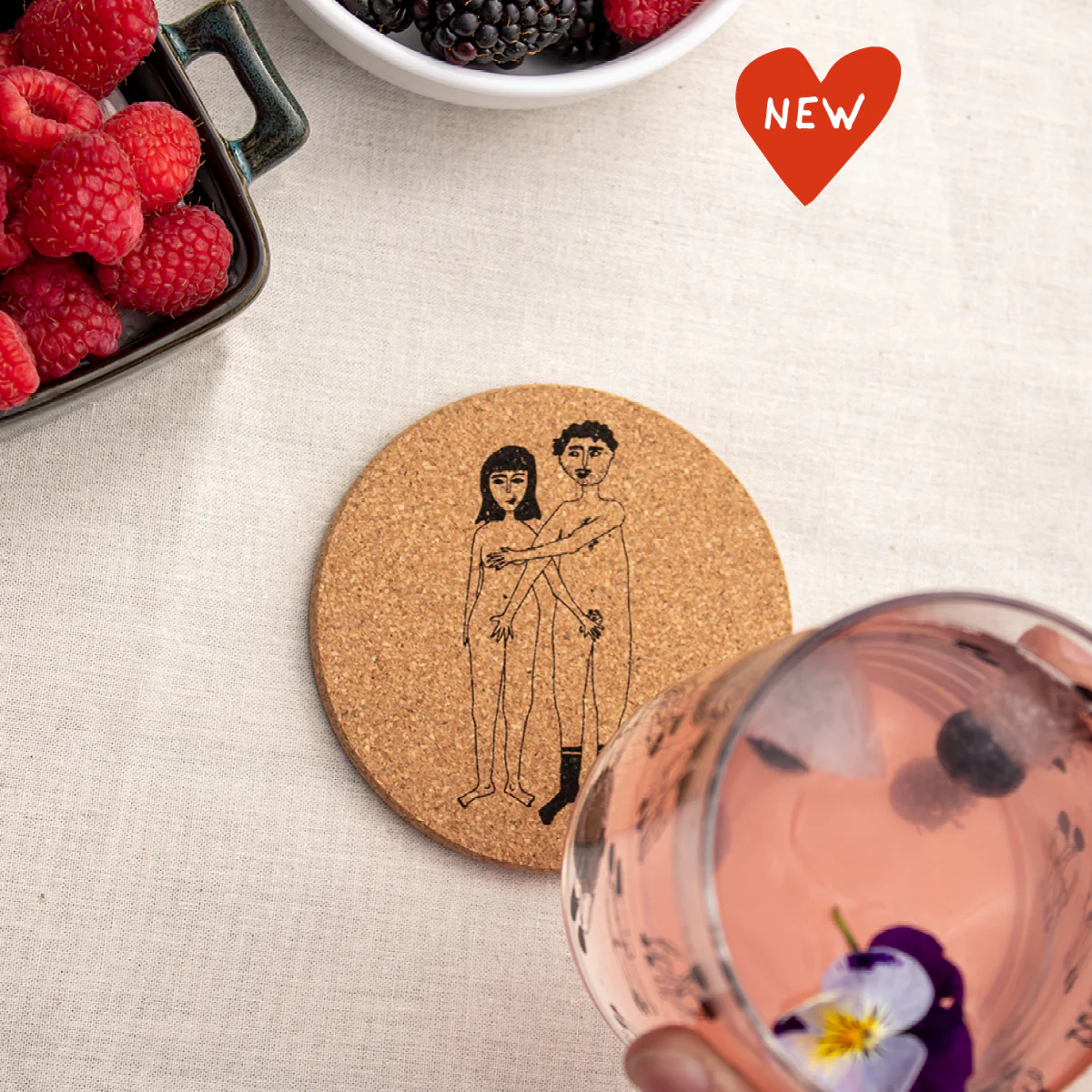Glas Onderzetter Helen B Kurk Naked Couple Set 6