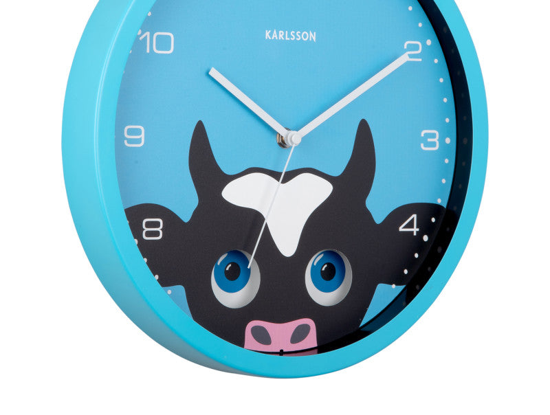 Klok Peekaboo Wall Clock Cow
