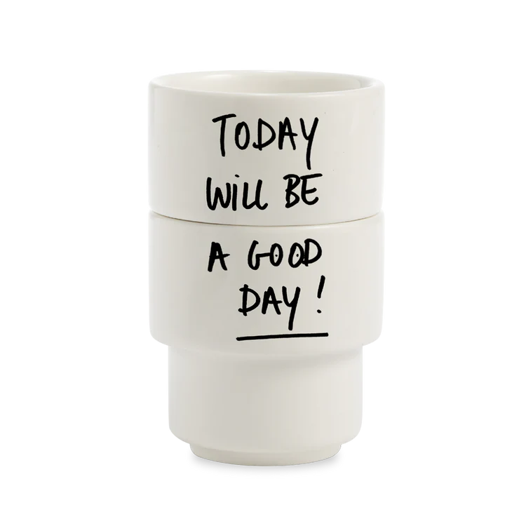 Eierdopjes Helen B Stapelbaar Today Will be a Good Day set 2