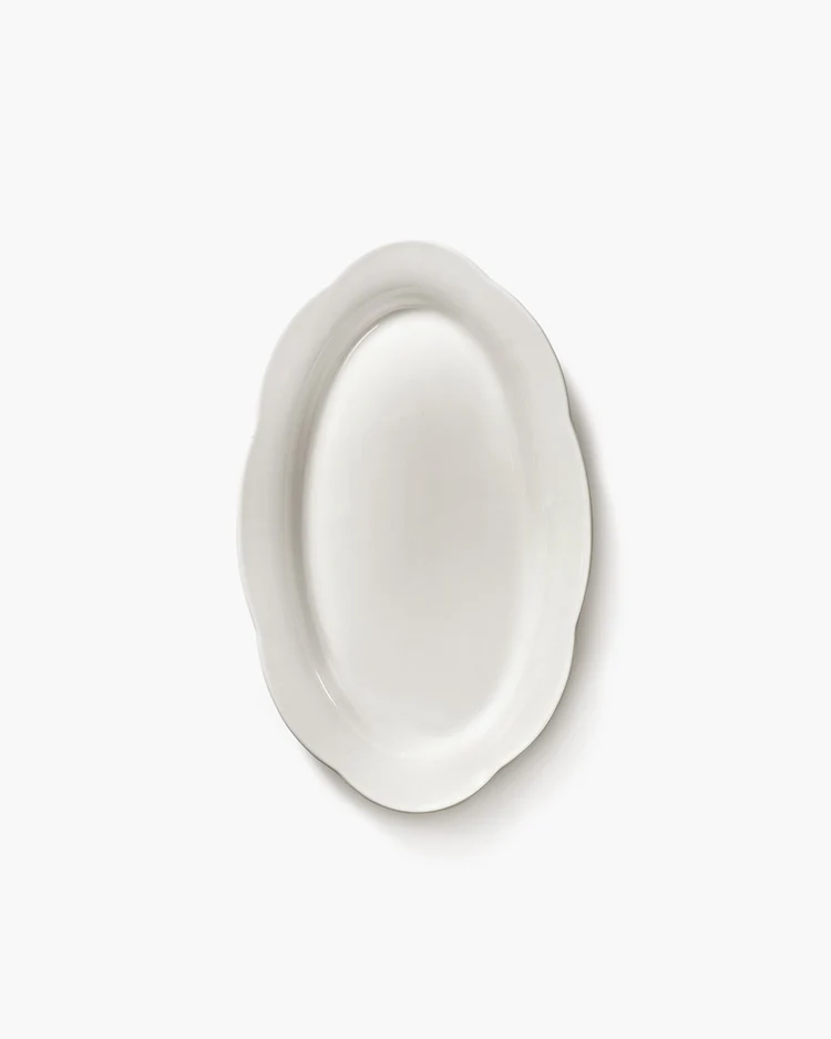 Bord Silhouette Hoog Ovaal L24,5 B15 H3,2 cm Wit