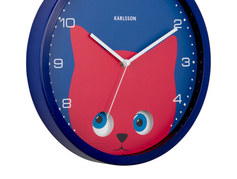 Klok Peekaboo Wall Clock Cat
