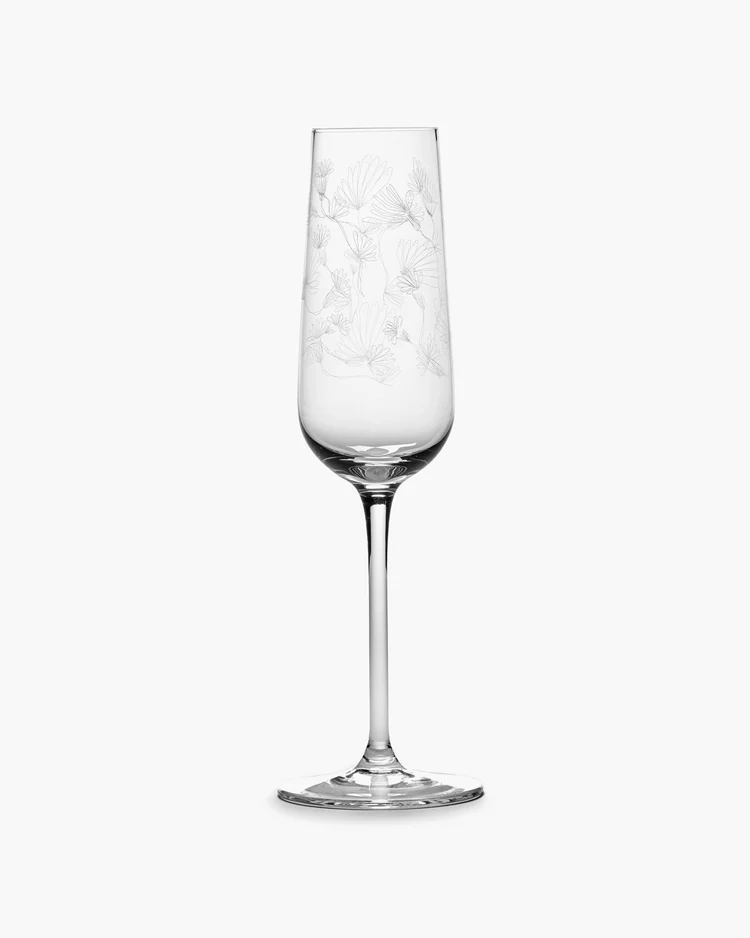 Champagneglas Midnight Flowers Camelia Set 4