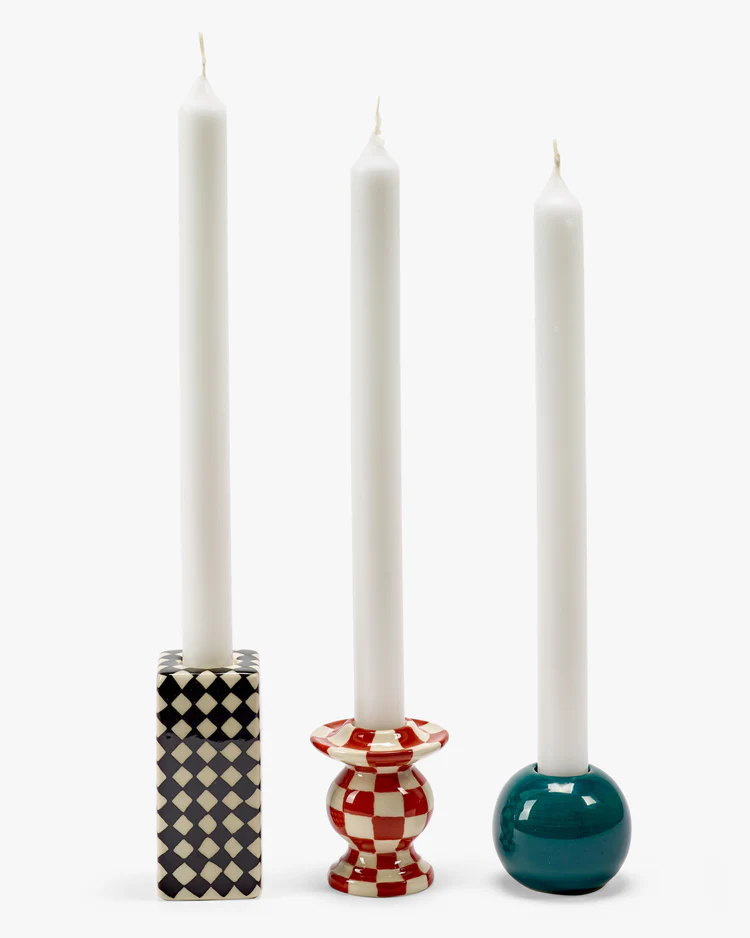 Kandelaars Chessboard Candle Holders Set 3