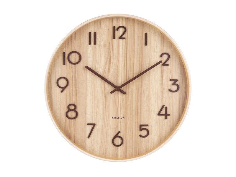 Klok Pure Wall Clock D40 cm Medium Walnut