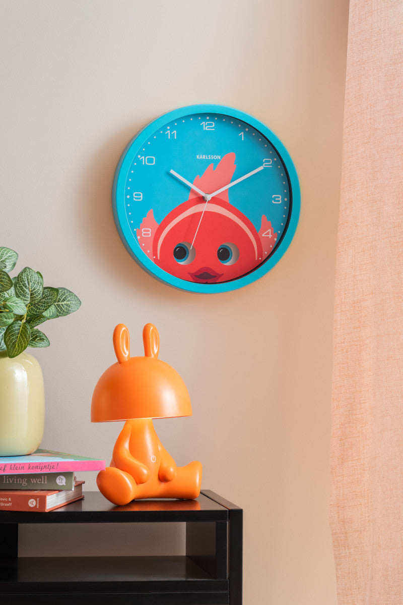 Klok Peekaboo Wall Clock Goldfish
