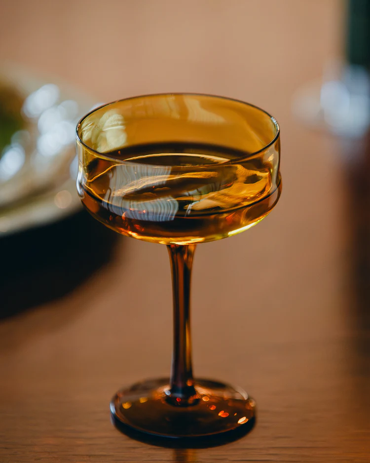 Champagne Coupe Paveau Swirl Dune Okergeel