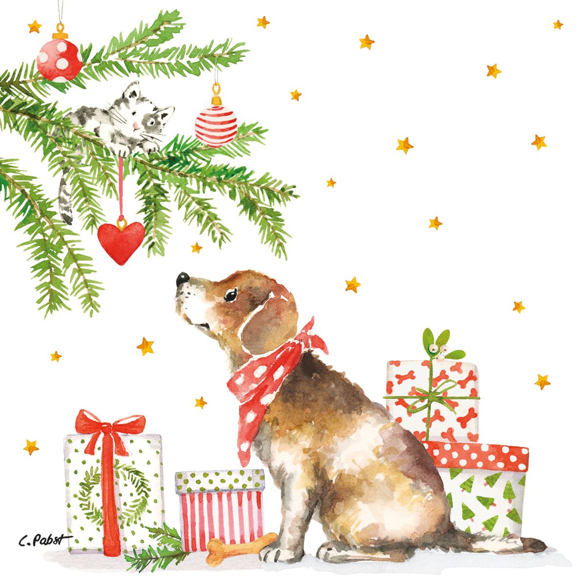 Serviet Papier PPD Groot Kerst / Nieuwjaar Verschillende Prints