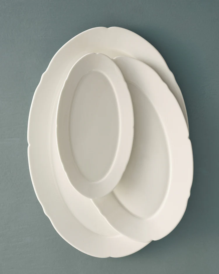 Bord Silhouette Ovaal L30 B21 H1,5 cm Wit