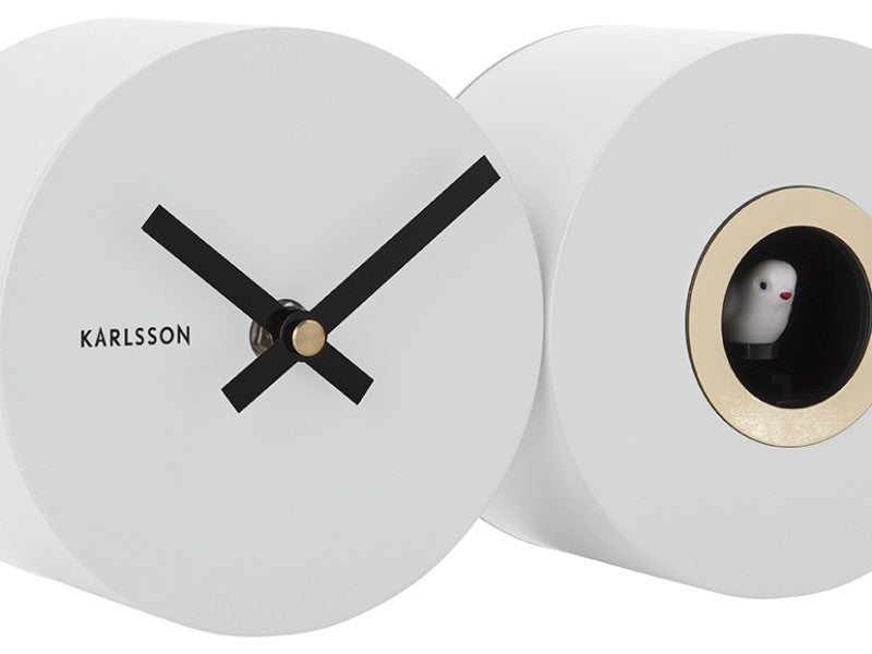 Klok Duo Cuckoo Wall Clock Wit