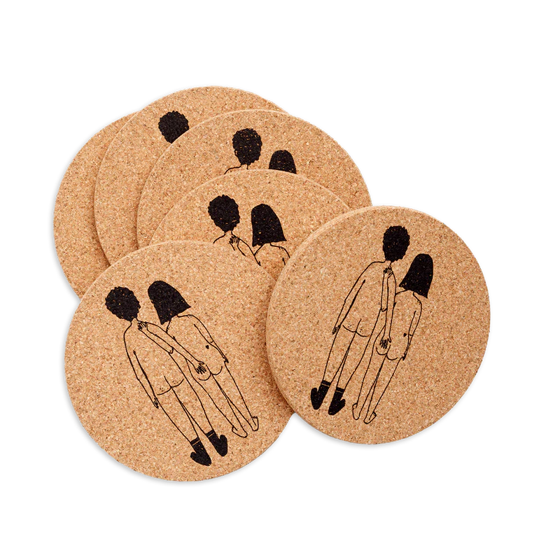 Glas Onderzetter Helen B Kurk Naked Couple Back Set 6