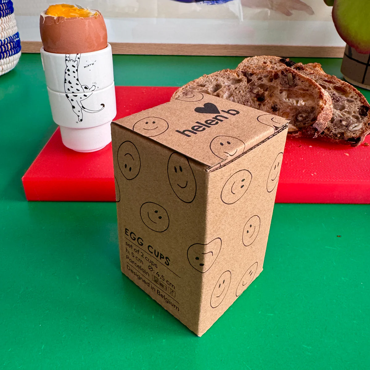 Eierdopjes Helen B Stapelbaar Meow Cat set 2