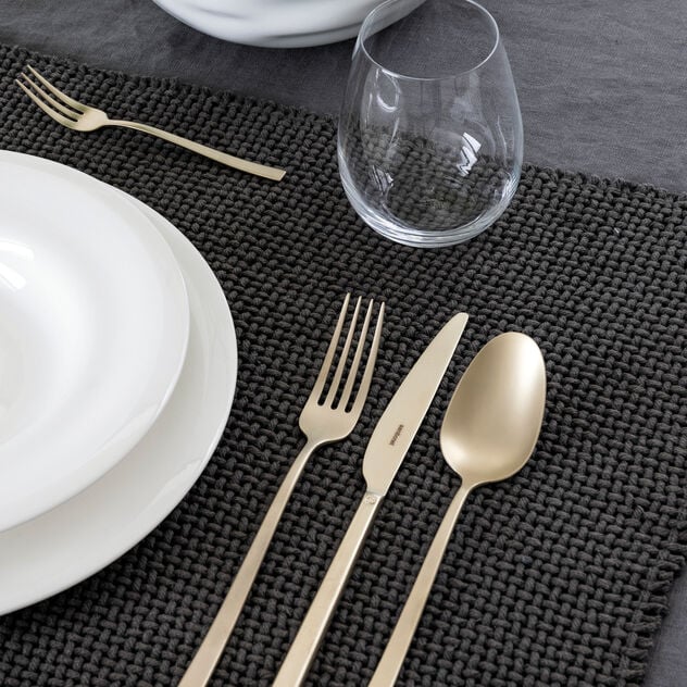 <transcy>Cutlery Rock Set 24 pieces Rock Antique Champagne</transcy>