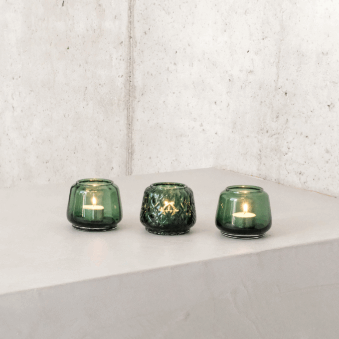 Theelichtjes Kuro Mix Set 3 Moss Green