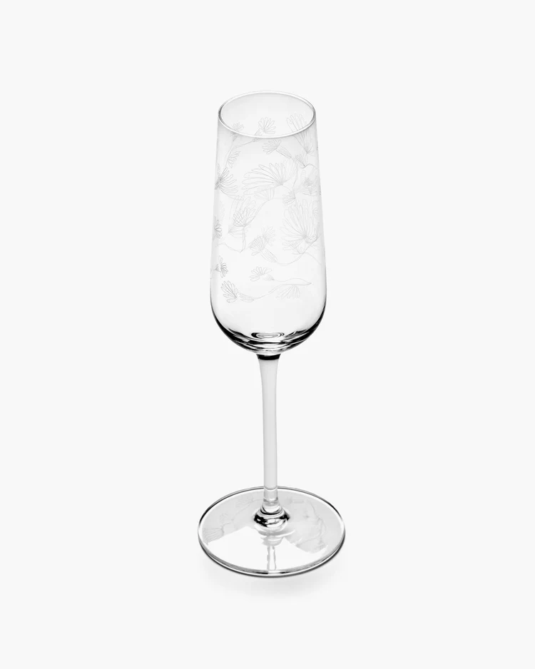 Champagneglas Midnight Flowers Camelia Set 4