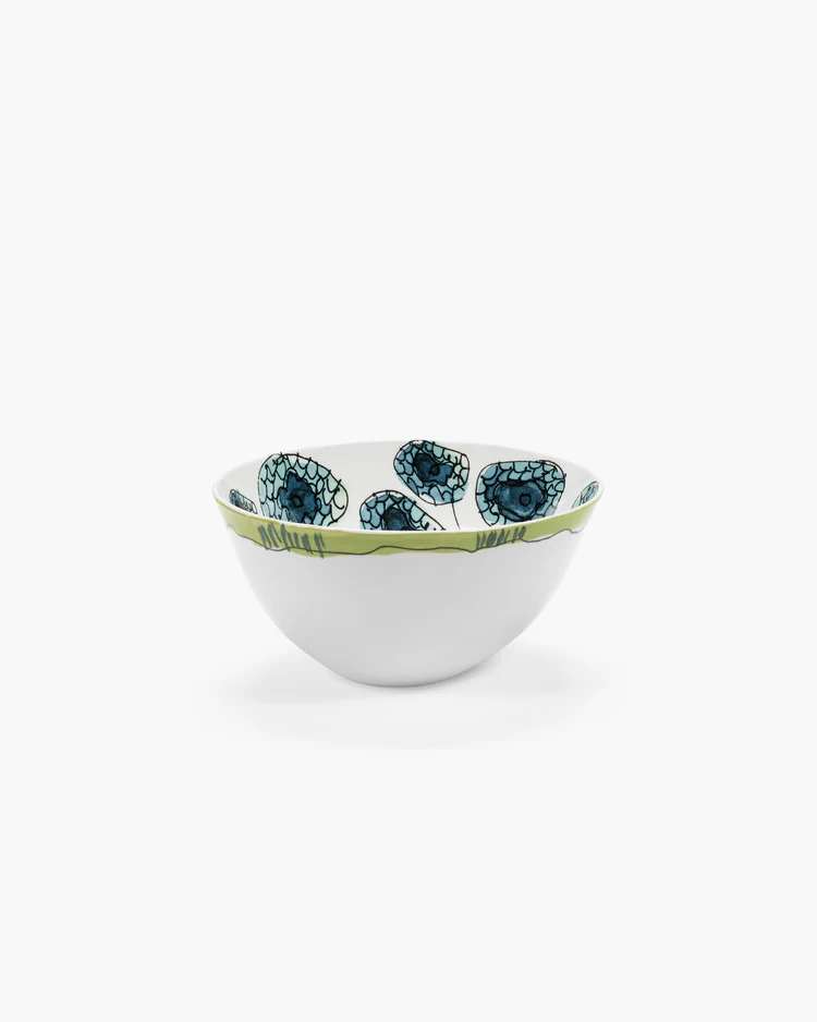 Serveerkom Midnight Flowers Hoog M D22 H11,5 cm Anemone Blue