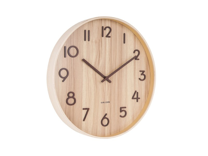 Klok Pure Wall Clock D40 cm Medium Walnut