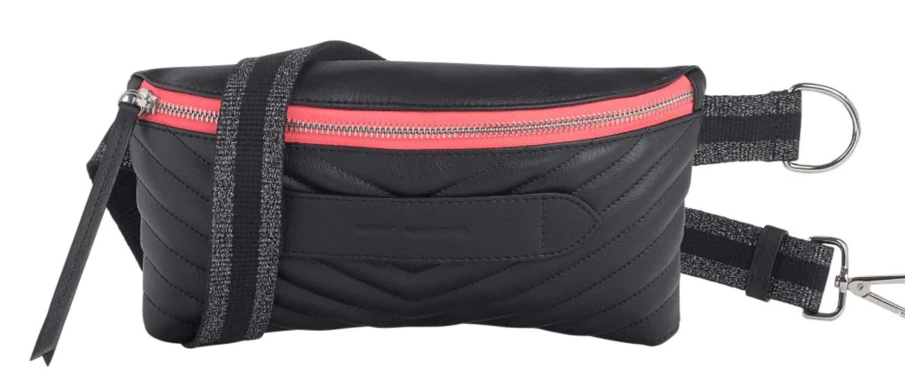 Heuptas Coachella Black Quilted Neon Pink