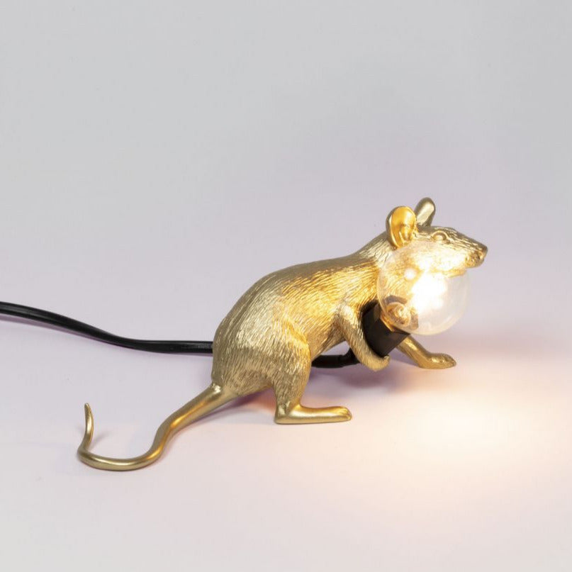 Lamp Seletti Mouse Lie Down Gold