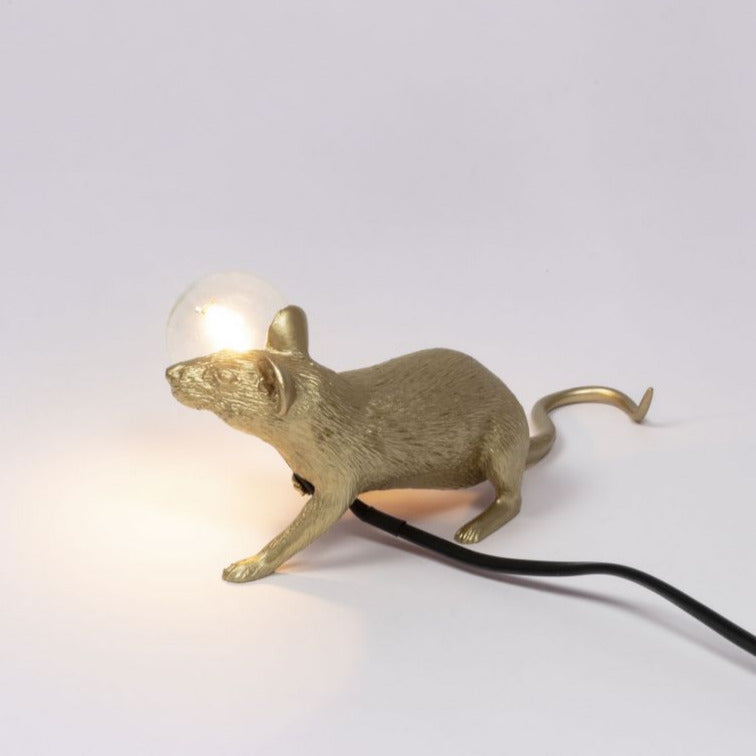 Lamp Seletti Mouse Lie Down Gold