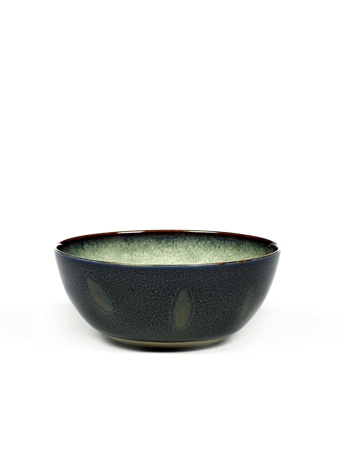 BOWL M D13,7 H6 MISTY GREY / DARK BLUE