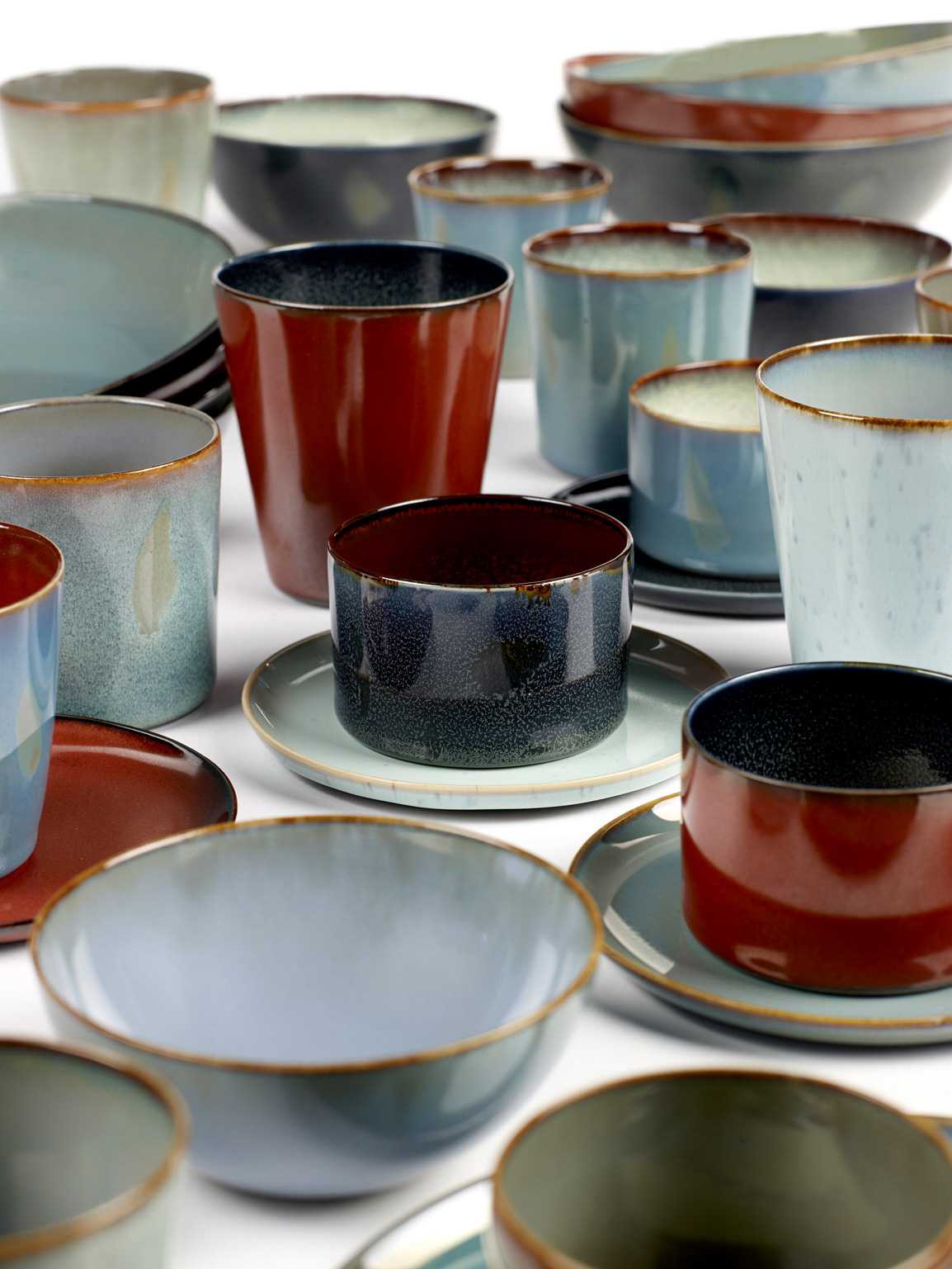 BEKER CYLINDER LAAG D7,5 H5 DARK BLUE / RUST