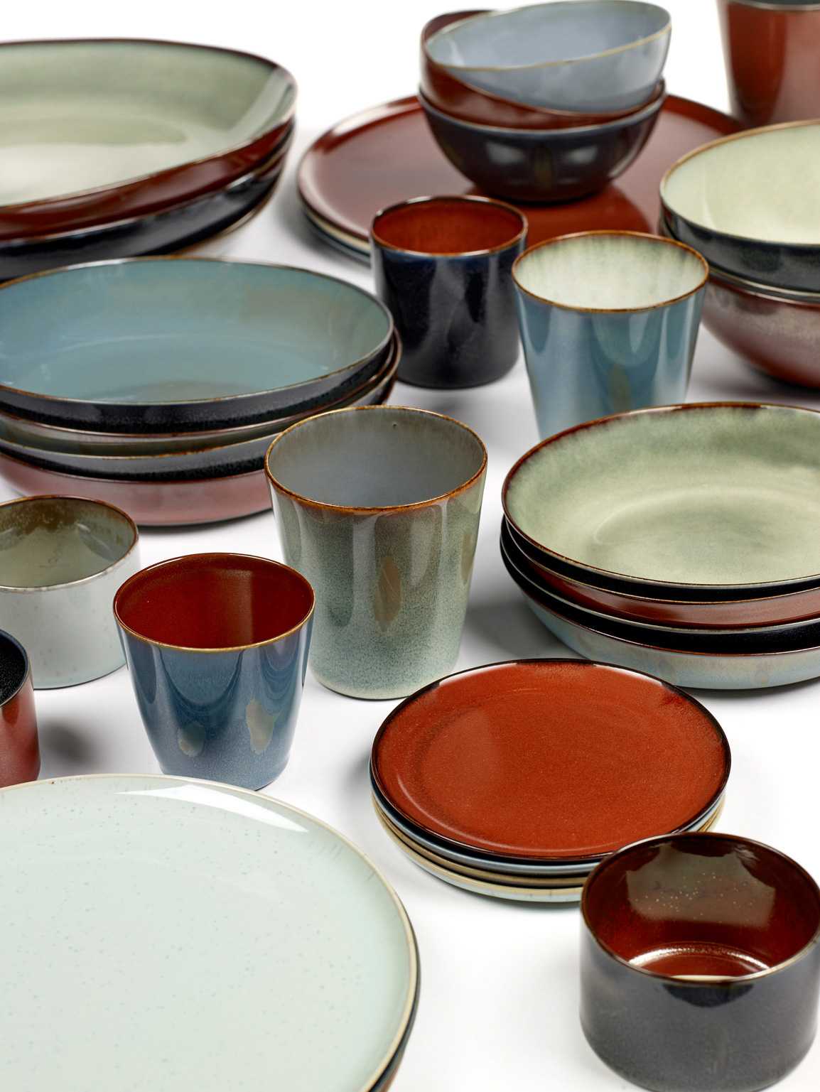 BEKER CYLINDER LAAG D7,5 H5 RUST/ DARK BLUE