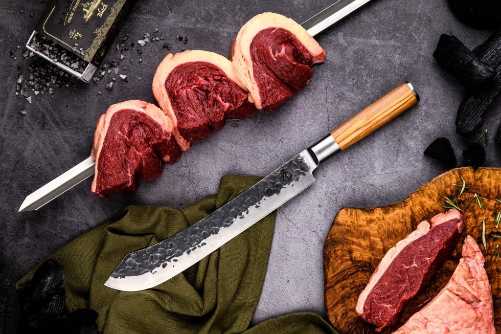 Mes Forged Olijfhout Slagersmes Butcher