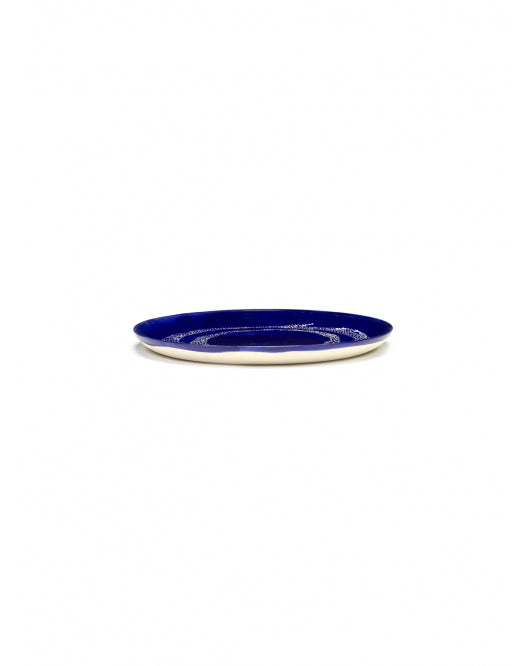 Bord Feast L D26,5 X H2 Cm Lapis Lazuli Swirl-Dots Wit