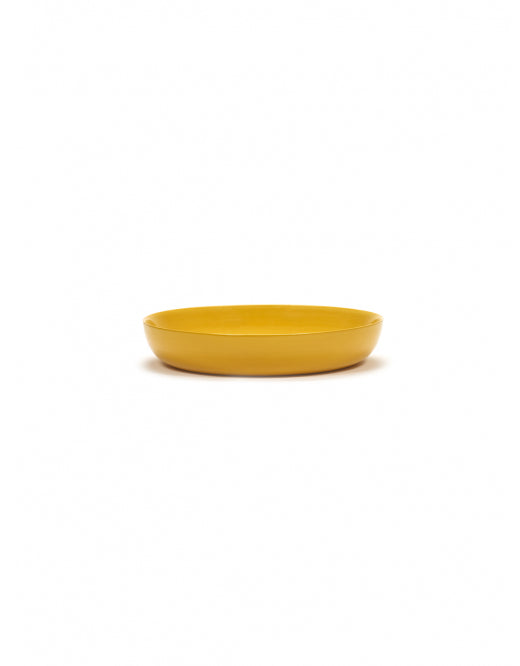 Bord Hoog Feast D22 X H4 Cm Sunny Yellow Swirl-Dots Zwart