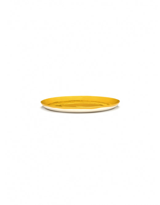 Bord Feast L D26,5 X H2 Cm Sunny Yellow Swirl-Dots Zwart