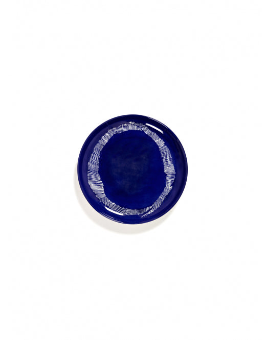 Bord Feast M D22,5 X H2 Cm Lapis Lazuli Swirl-Stripes Wit