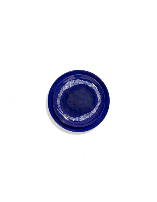 Bord Feast M D22,5 X H2 Cm Lapis Lazuli Swirl-Stripes Wit