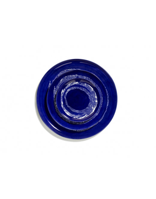 Serveerbord Feast D35 X H2 Cm Lapis Lazuli Swirl-Dots Wit