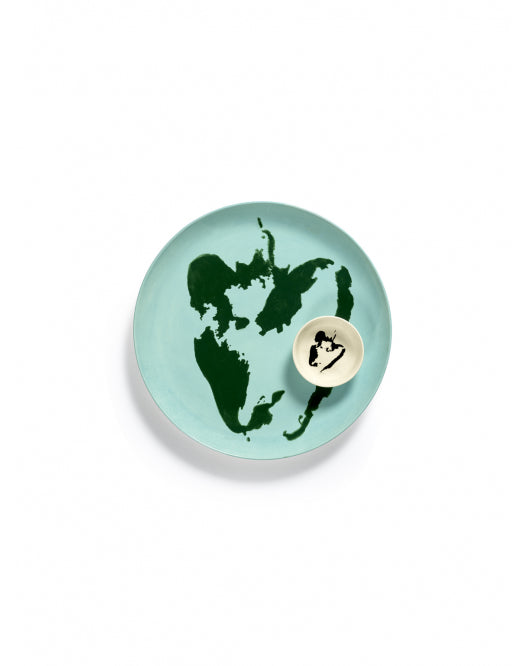 <transcy>Plate Feast L L26 X W26 X H2 Cm Azure Paprika Green</transcy>