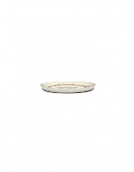 Bord Feast M D22,5 X H2 Cm Wit Swirl-Stripes Rood