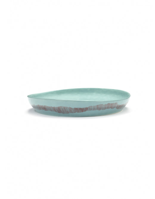 Serveerschaal Feast M D36 H6 Cm Azure Swirl-Stripes Rood