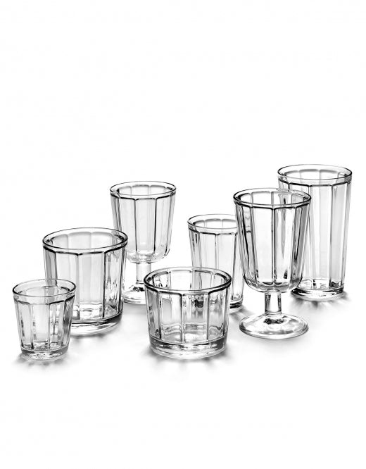 GLAS SURFACE TUMBLER LAAG D8,5 H6,7 Set 4