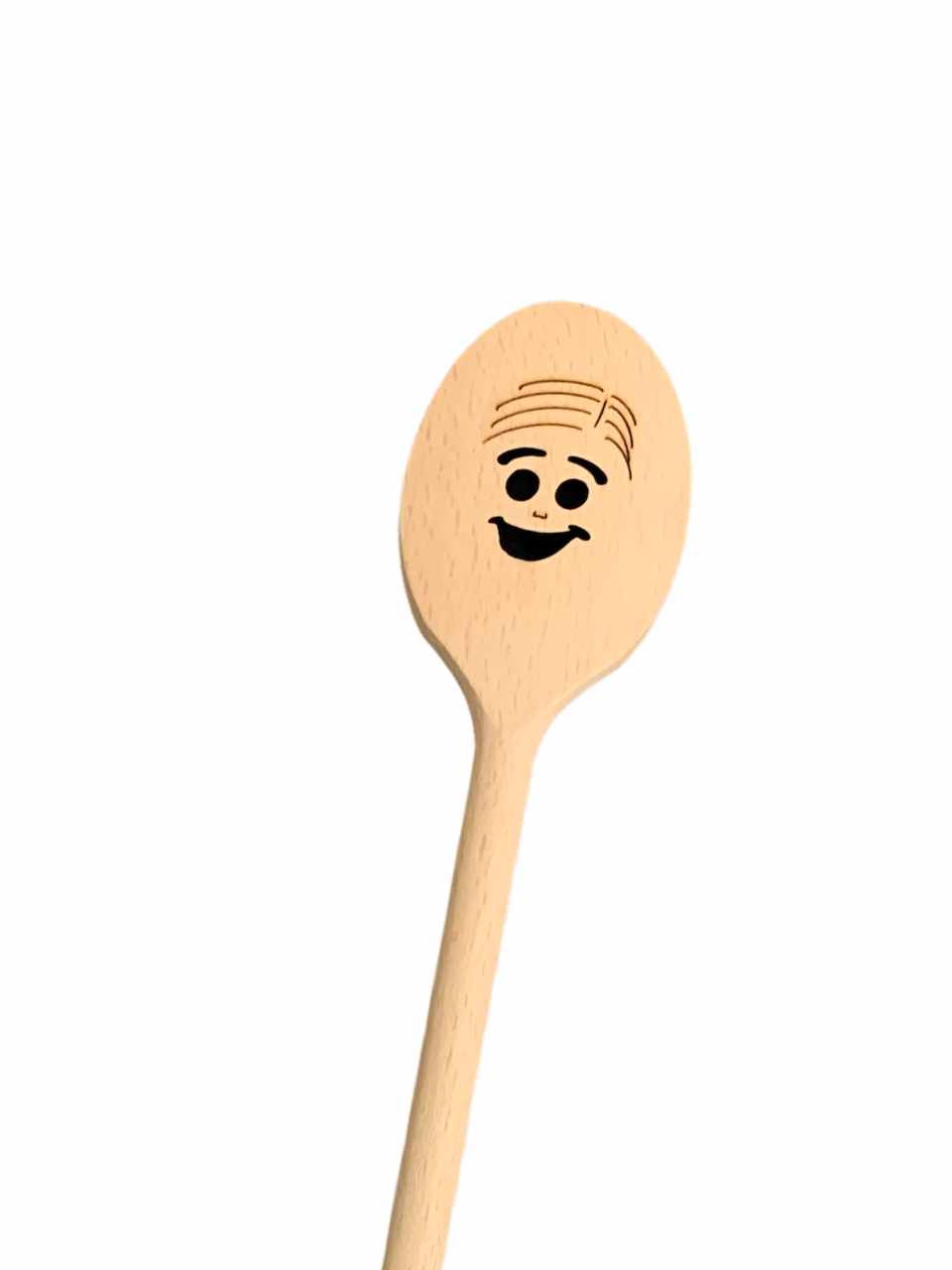 Lepel Hout Ovaal 30cm Smiley
