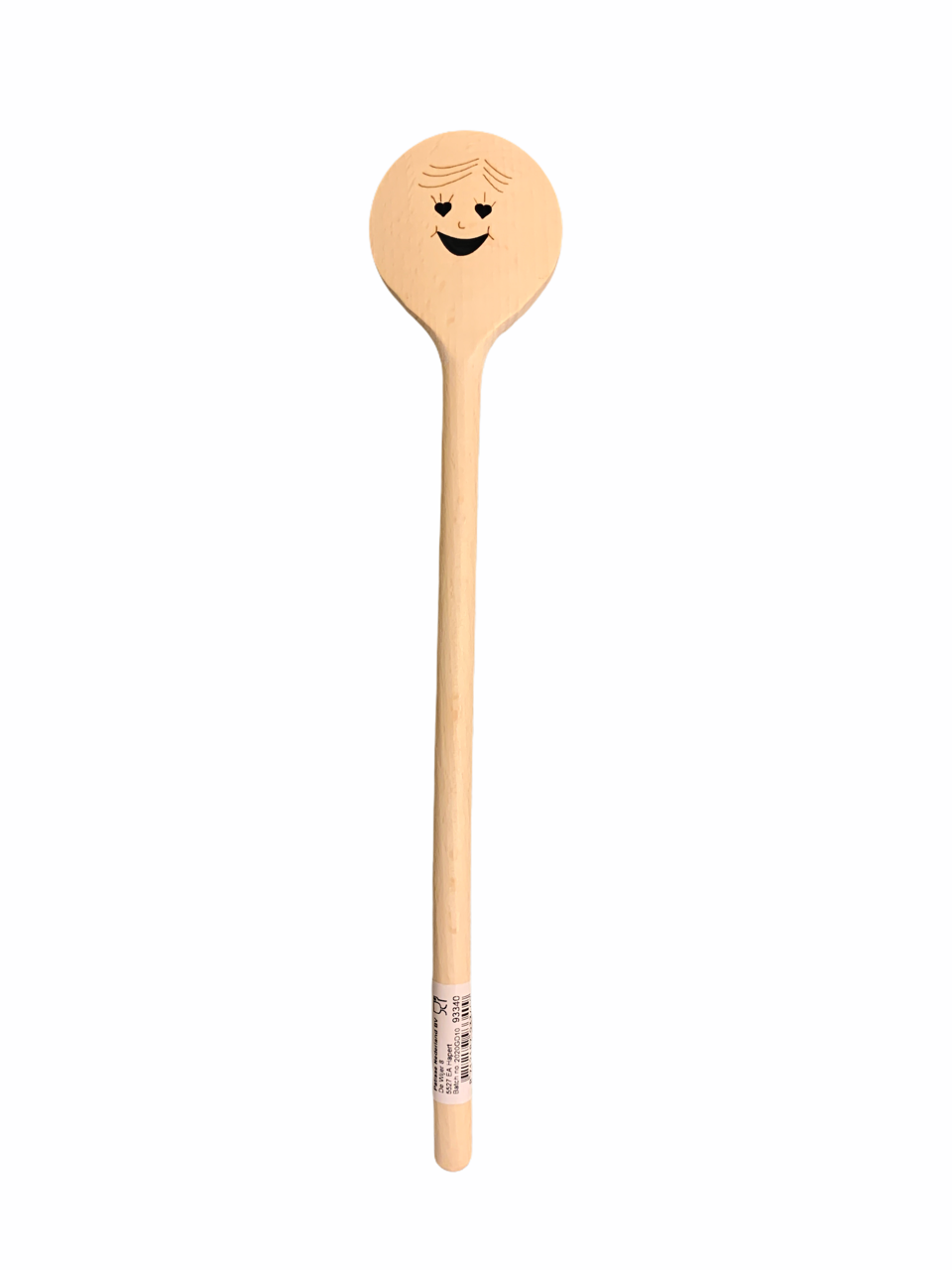 Lepel Hout Rond 30cm Smiley