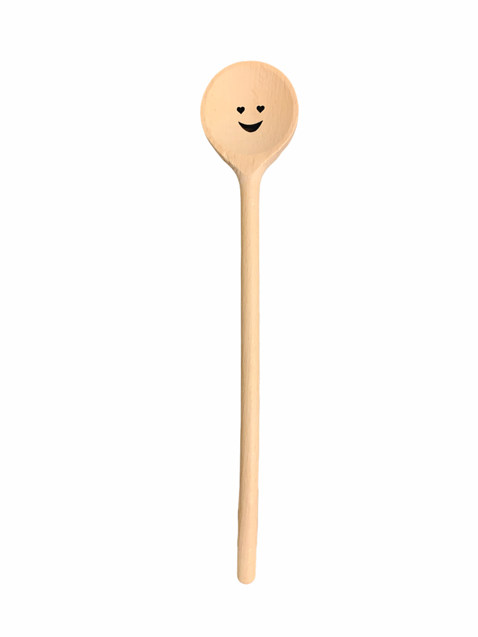 Lepel Hout Rond 30cm Smiley